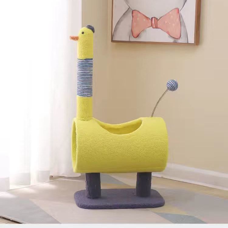 猫用 3WAY 爪とぎ&遊び・くつろぎスタンド|ダイナソー&チキンデザイン